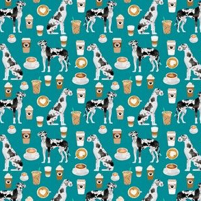 Great dane dog fabric and coffees - small size