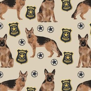 german shepherd police badge fabric dog k9 unit fabric - khaki