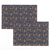 german shepherd police badge fabric dog k9 unit fabric - blue