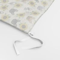 french bulldog fabric cute frenchies and sunflowers design sunflower fabric - cream