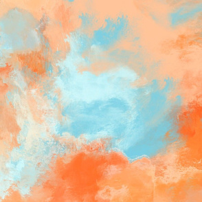 Hawaiian Sky Clouds Sunset - Blue Orange-ed