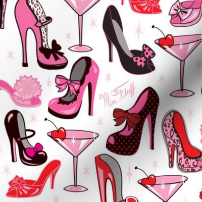 Retro Shoes and Pink Martinis- Large