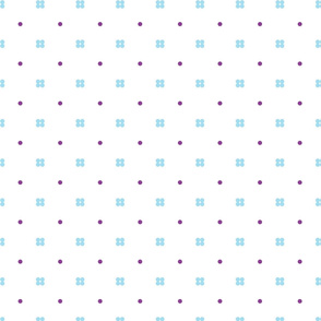 Baby blue and purple dots