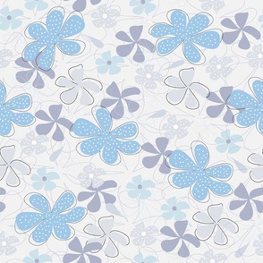 Spotty Floral Sky Blue