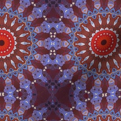 Purple and red Boho style abstract Mandala