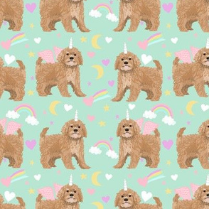 Cavoodle pastel unicorn magic cute cavapoo pattern mint