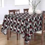 2" small scale - little man - red and black (buck) quilt woodland