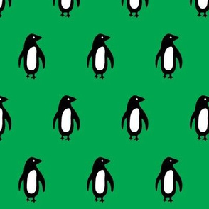 Nostalgic Penguin on Green