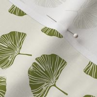 Ginkgo leaf pattern botanical print green