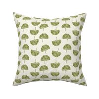 Ginkgo leaf pattern botanical print green