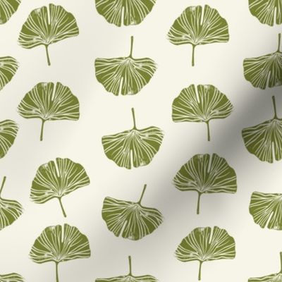 Ginkgo leaf pattern botanical print green