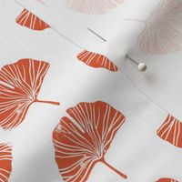 Ginkgo leaf pattern botanical print peach
