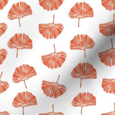 Ginkgo leaf pattern botanical print peach