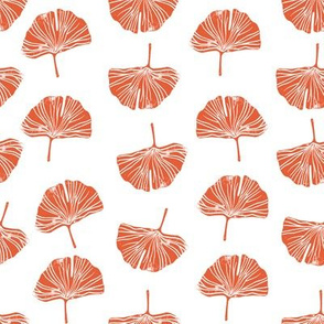 Ginkgo leaf pattern botanical print peach