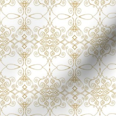 Simple Gold Filigree on White
