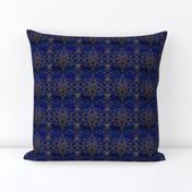 Gold Filigree on Dark Royal Blue