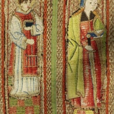 tapestry detail, saints