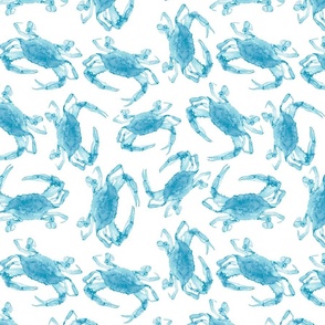 Blue Crabs on White