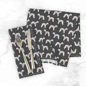 bedlington terrier fabric  dogs pet design - charcoal