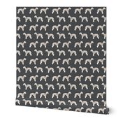 bedlington terrier fabric  dogs pet design - charcoal