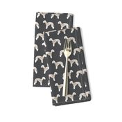 bedlington terrier fabric  dogs pet design - charcoal