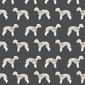 bedlington terrier fabric  dogs pet design - charcoal