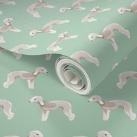 bedlington terrier fabric  dogs pet design - mint