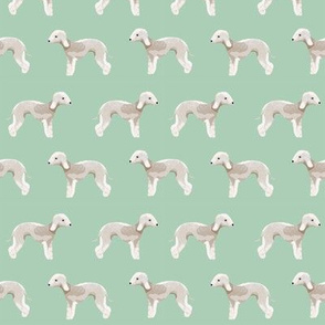 bedlington terrier fabric  dogs pet design - mint