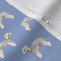 bedlington terrier fabric  dogs pet design - periwinkle
