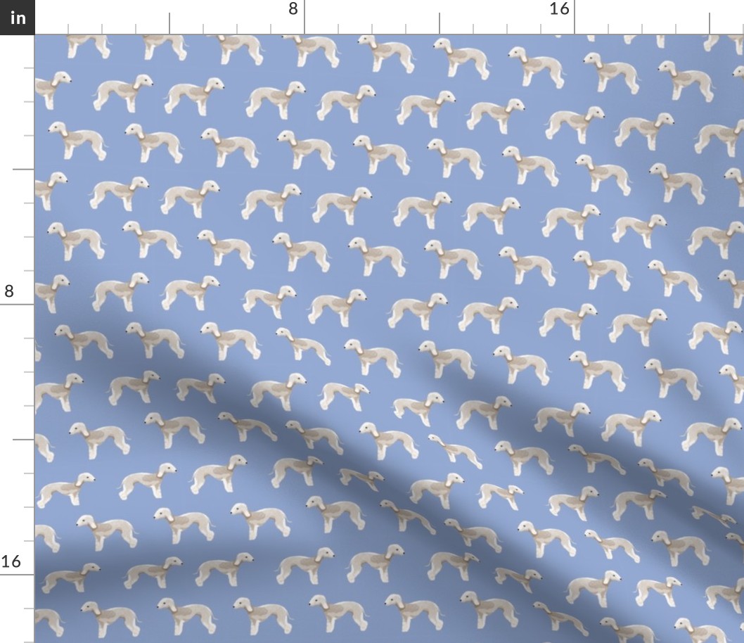 bedlington terrier fabric  dogs pet design - periwinkle