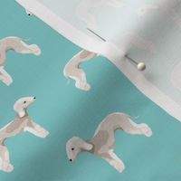 bedlington terrier fabric  dogs pet design - light blue