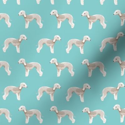 bedlington terrier fabric  dogs pet design - light blue
