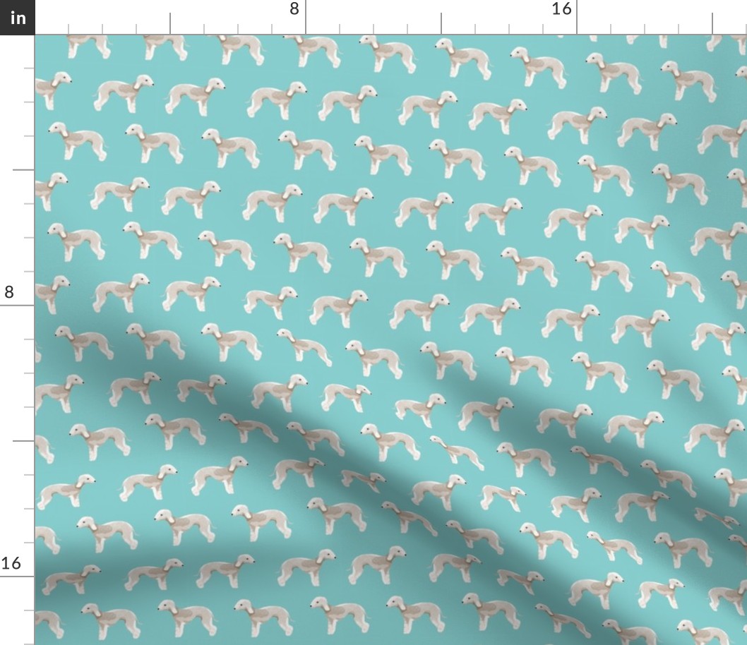 bedlington terrier fabric  dogs pet design - light blue