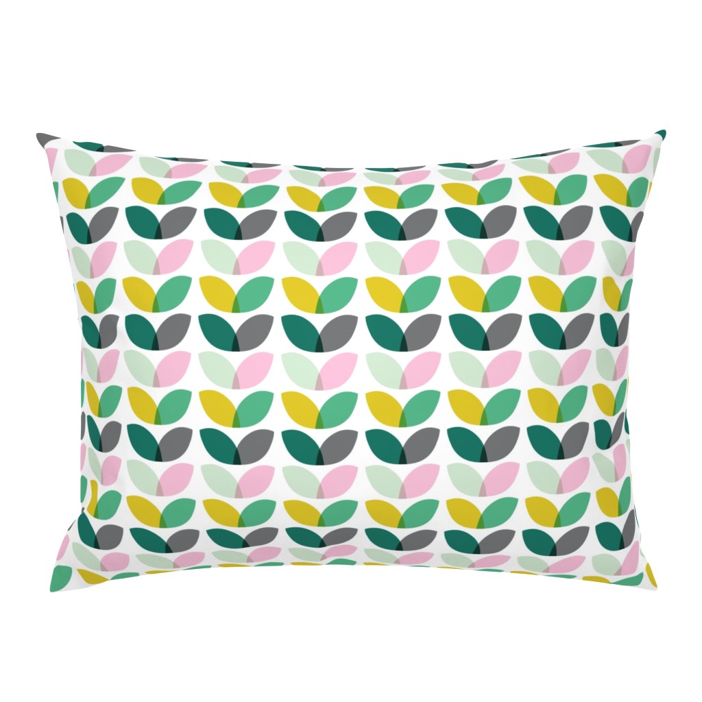 Geometric floral spring blooms scandi color pattern