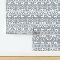 Australian Shepherd fair isle christmas dog fabric pattern grey