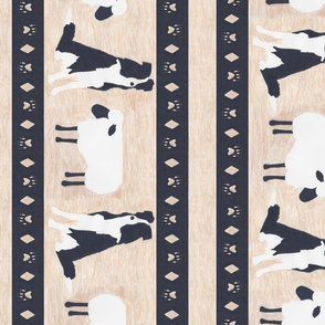 Primitive Border Collie and sheep border - extra wide length