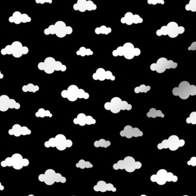 Sleep dreamy night my baby - Black and white clouds MEDIUM