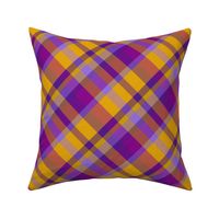 Purple and Gold Madras 45 degree angled