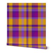 Purple and Gold Madras Straight Set