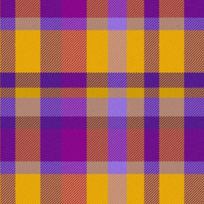 Purple and Gold Madras Straight Set