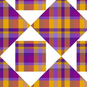 Purple and Gold Madras with White