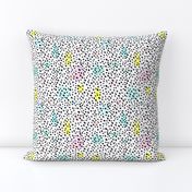 Black Dots with Abstract Watercolor Pastels - Scandinavian Abstract