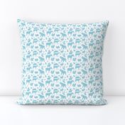 Farm, Zoo and Woodland Animal Menagerie in Light Blue on White
