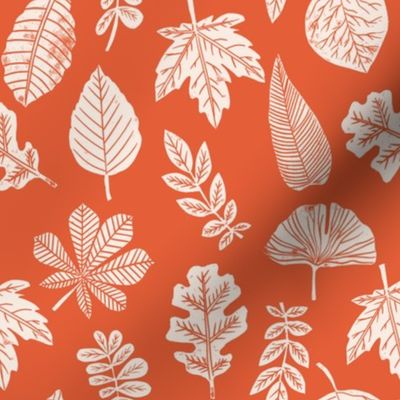 Leaves botanical nature walk autumn fall spring summer pattern burnt orange