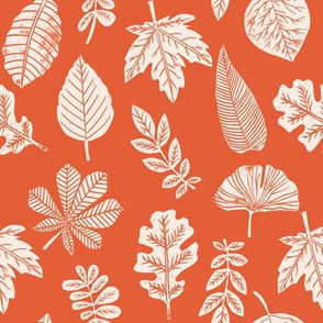 Leaves botanical nature walk autumn fall spring summer pattern burnt orange