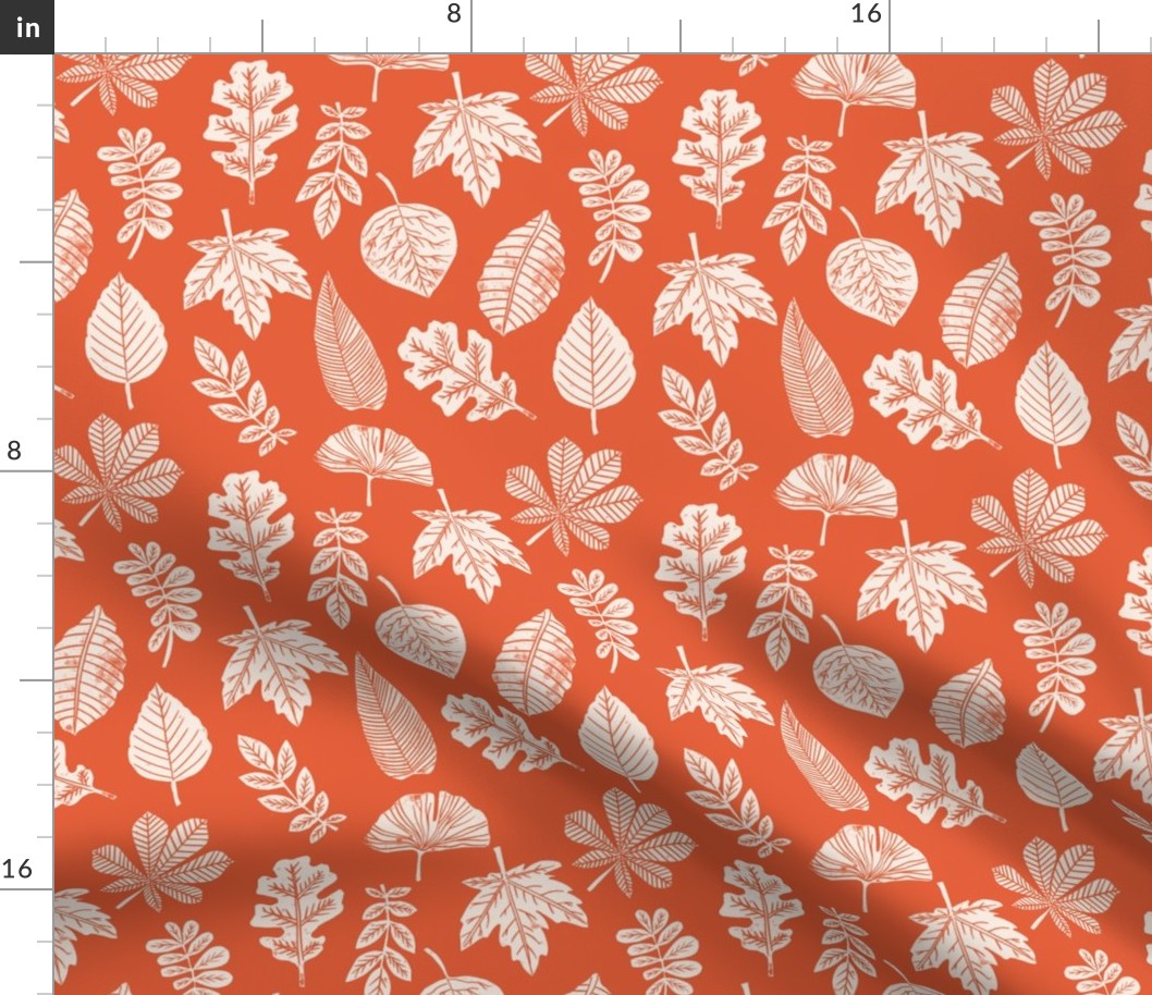 Leaves botanical nature walk autumn fall spring summer pattern burnt orange