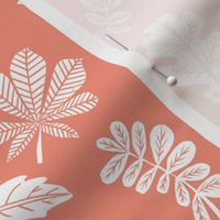 Leaves botanical nature walk autumn fall spring summer pattern coral