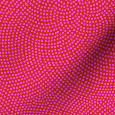 Fibonacci-flower polkadots - magenta on red