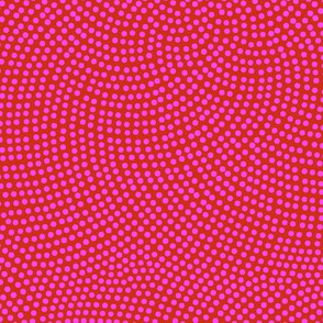 Fibonacci-flower polkadots - magenta on red