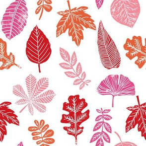 Leaves botanical nature walk autumn fall spring summer pattern multi bright